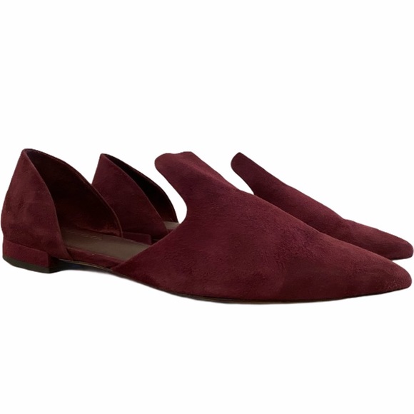Vince Shoes - Vince ‘Nina' d’Orsay Burgundy Suede Flats